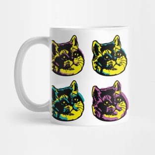 Pop Art the Four Heavy Breathing Cats Mug